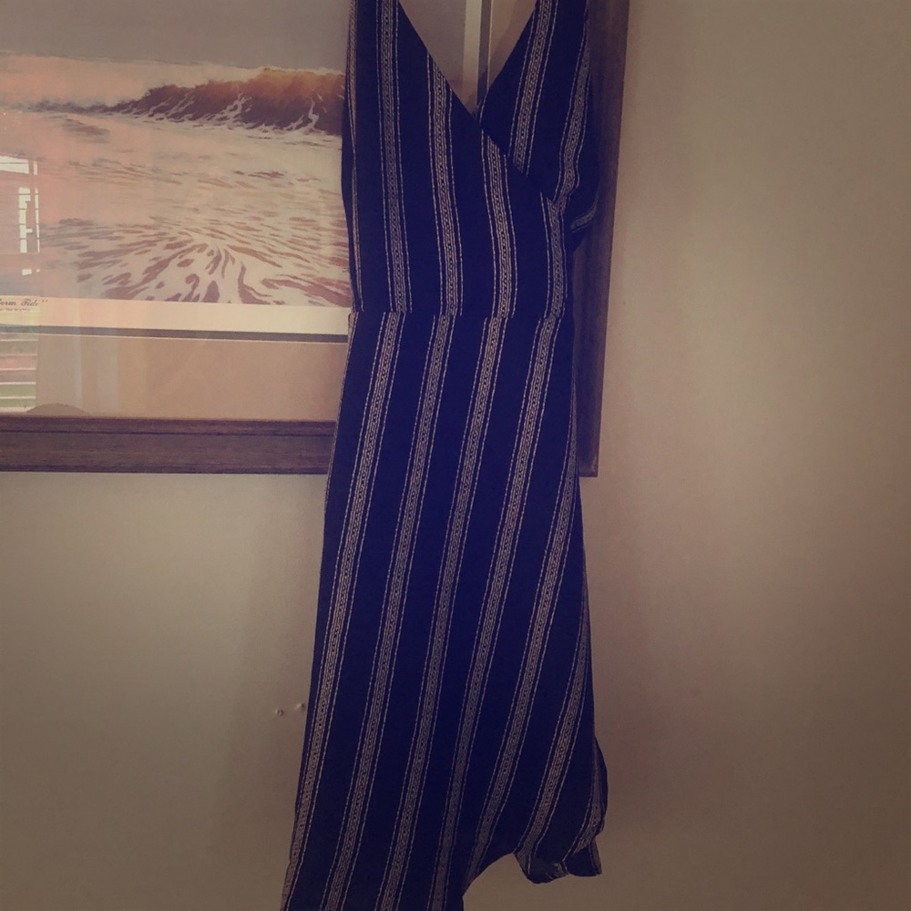 Navy blue stripe dress